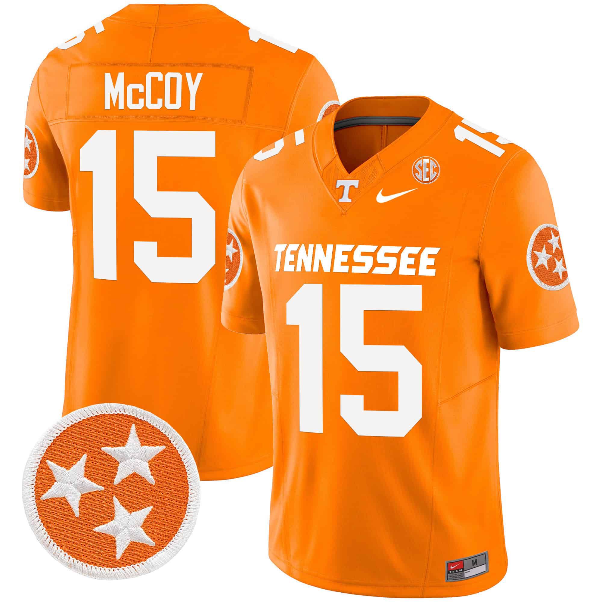 Men Tennessee Volunteers #15 Mccoy Orange 2024 Nike Vapor Limited NCAA Jersey